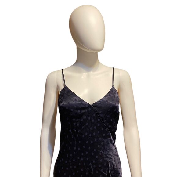 Lovestitch Navy Dot Jacquard Midi Slip Dress Size S Small NWT - Picture 4 of 7